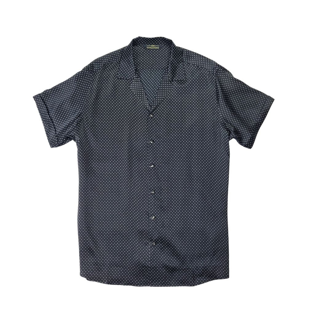 Black satin shirt mens short sleeve online