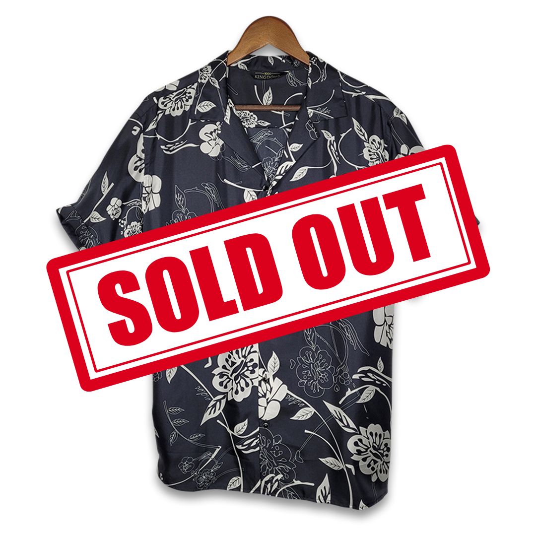 Men's Gothic Floral Short Sleeve Silk Shirt