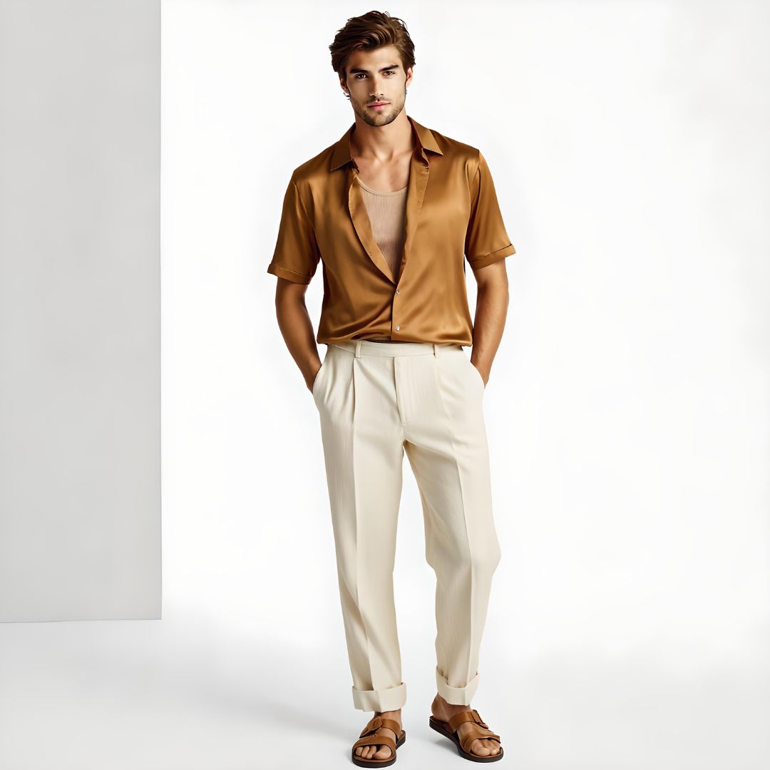 brown dress shirt outfit men The Brushed Flannel Shirt main image 0