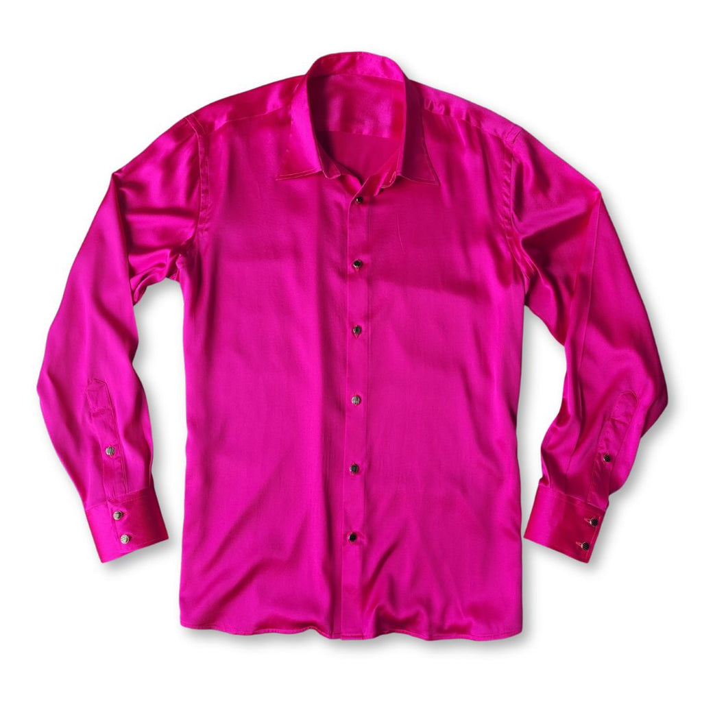 Men's Pink 100% Silk Shirt | 1000 Kingdoms Relaxed Fit / 2XL Men's Pink 100% Silk Shirt | 1000 Kingdoms Relaxed Fit / 2XL