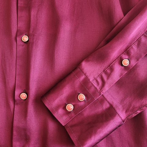 product photo Men's Burgundy long sleeve Silk Shirt from 1000 kingdoms