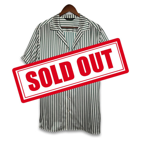 Men's Green Stripe Short Sleeve Silk Shirt | 1000 Kingdoms Men's Green Stripe Short Sleeve Silk Shirt | 1000 Kingdoms