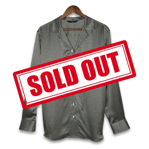 mens green and blue diamond silk shirt product image