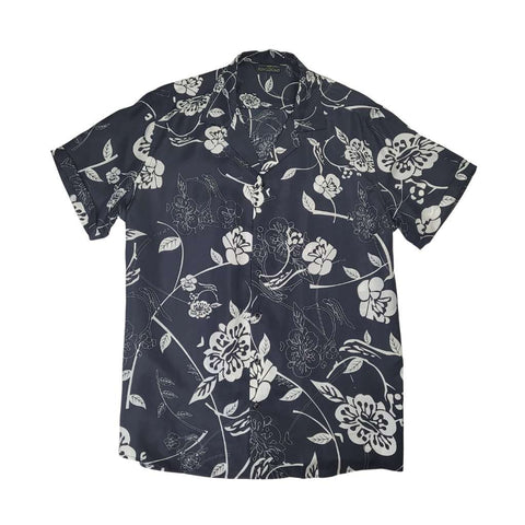 Men's Gothic Floral Short Sleeve Silk Shirt Men's Gothic Floral Short Sleeve Silk Shirt