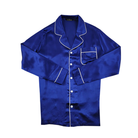 Mens Midnight Blue Silk Pajama Shirt from 1000 Kingdoms