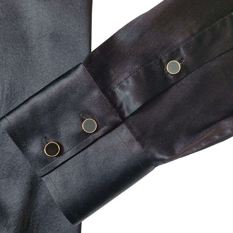 mens silk black dress shirt Men's Black Silk Shirt